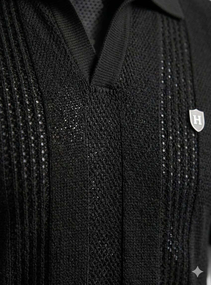 Polo negro de punto de Dark & Fish