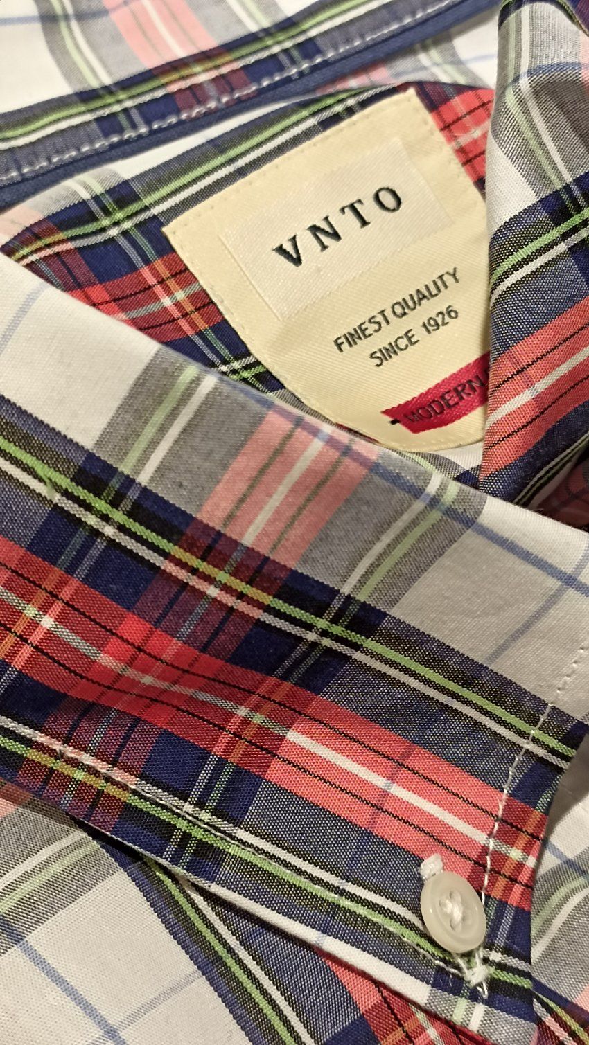 Camisa cuadros rojo  marino de VNTO