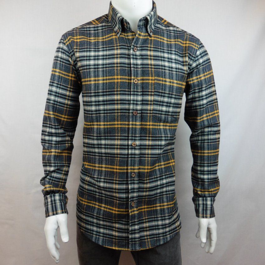 Camisa cuadros gris franela de Corsare