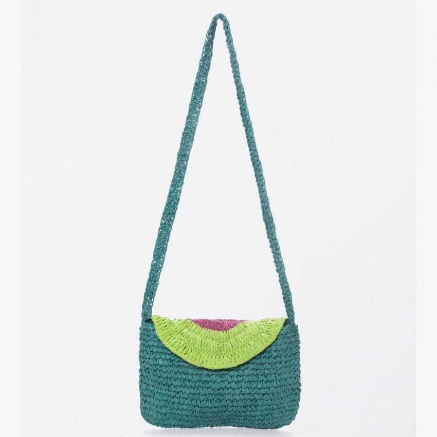 Bolso rafia verde de Surkana