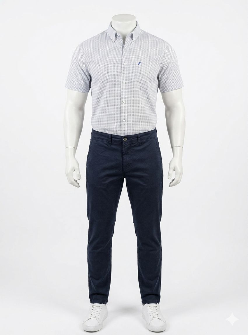 Camisa mini cuadros negro y azulon de Dos Galgos