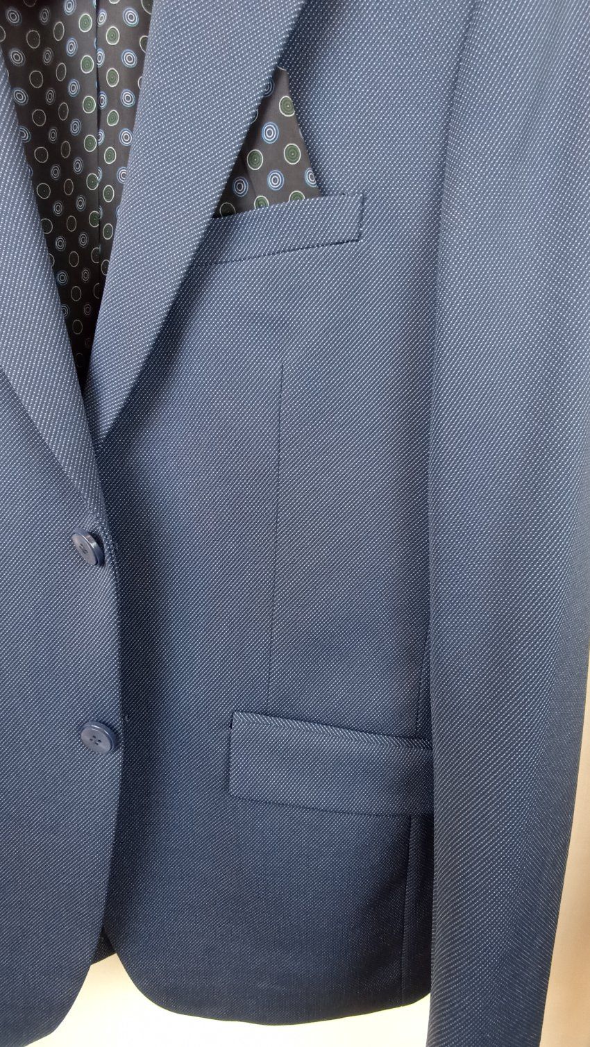 Traje azul tinta mini puntos de Alexander & Co.