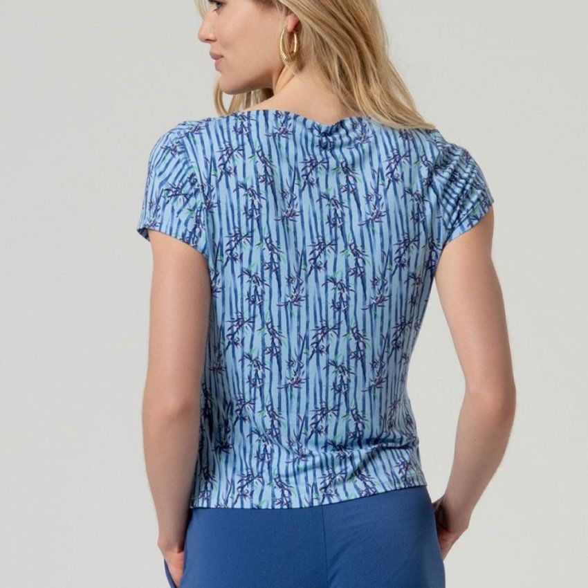Camiseta estampado bambú azul de Surkana