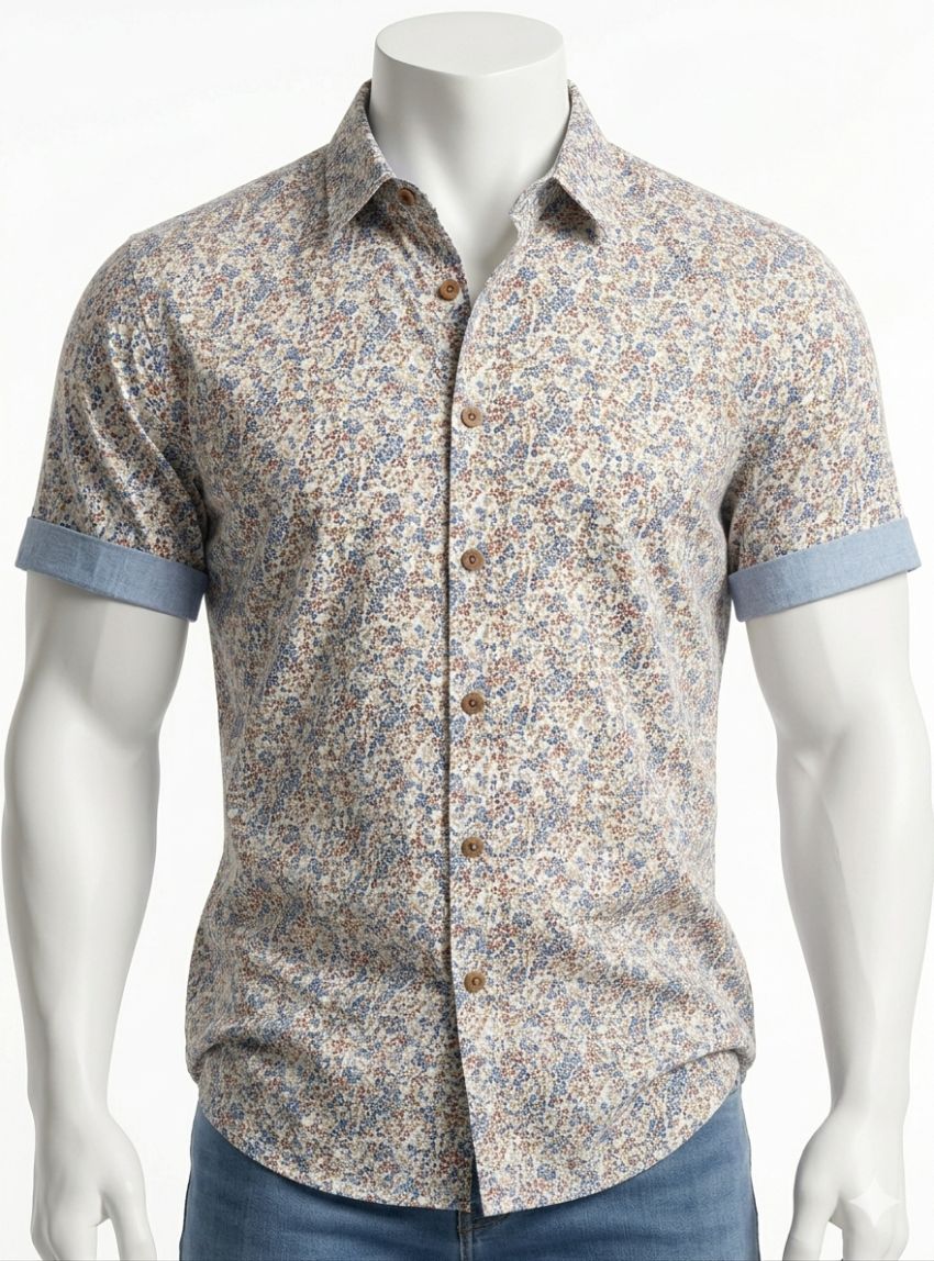 Camisa mini flores azules de Corsare