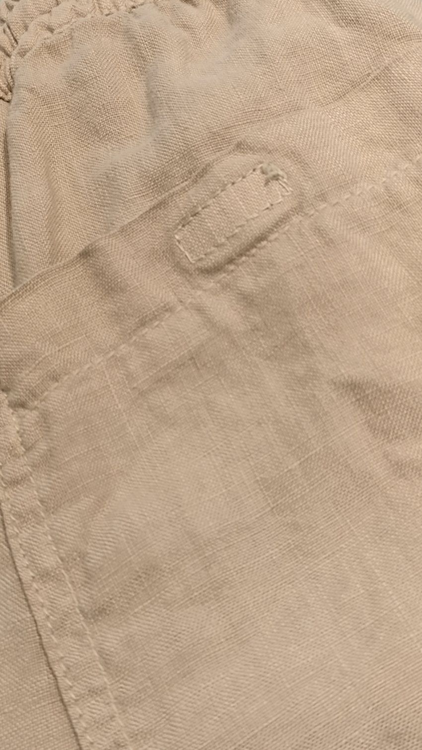 Pantalón corto lino goma arena de Tayron's