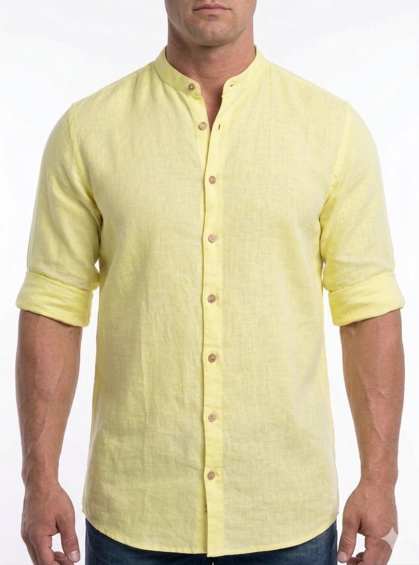 Camisa lino amarilla de Yellow Skin