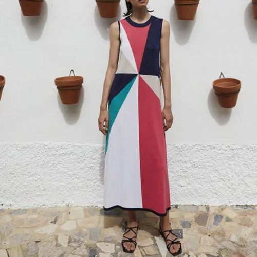 Vestido largo colores punto de WNT Collection