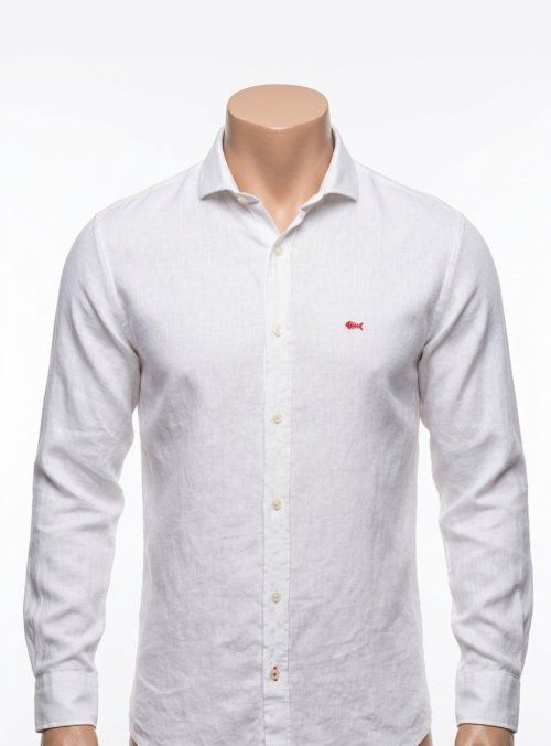 Camisa blanca lino de Dark & Fish