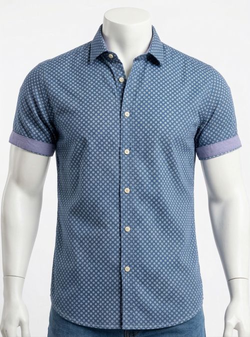 Camisa azul dibujo redondo de Corsare
