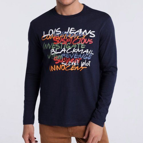 Camiseta azul letras colores de Lois