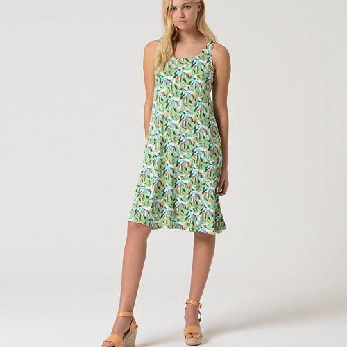 Vestido estampado hojas verdes de Surkana