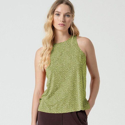 Camiseta tirantes estampado pequeño verde y naranja de Surkana