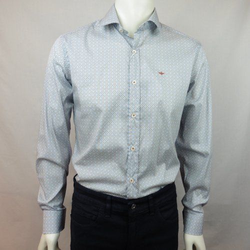 Camisa mini rombos azules marrón de Corsare