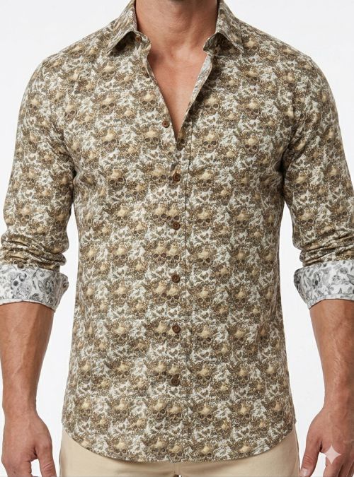Camisa calaveras y mariposas de Yellow Skin