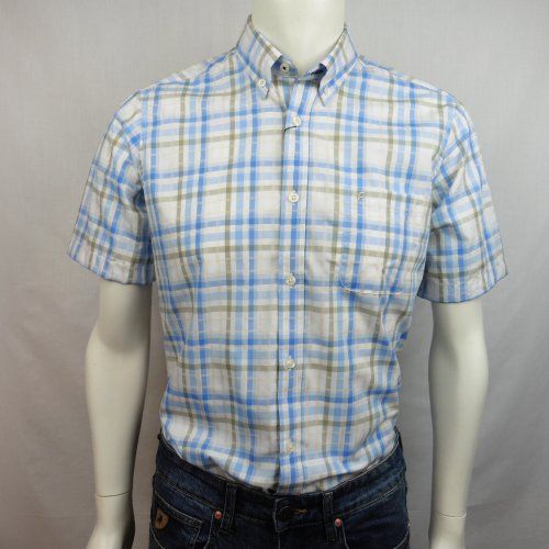 Camisa m/c cuadros azul y verde de Dos Galgos