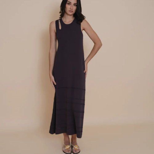 Vestido de punto gris oscuro de WNT Collection