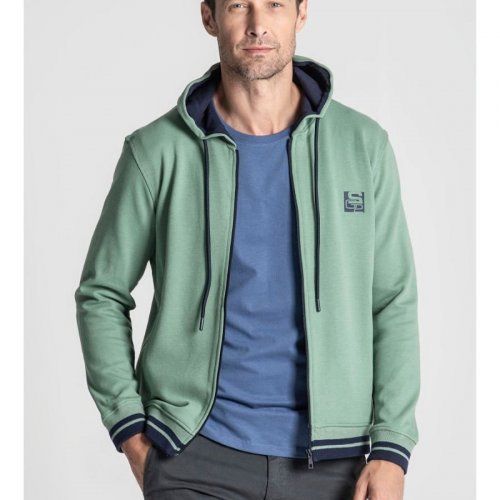 Sudadera cremallera verde de Dos Galgos