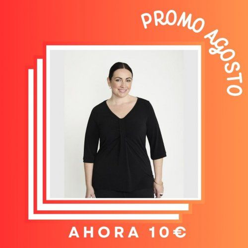 Camiseta canalé negra de SPG Woman