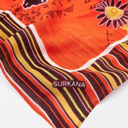 Pañuelo naranja estampado de Surkana