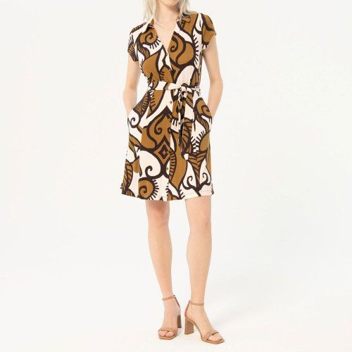 Vestido hojas grandes camel de Surkana