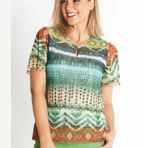 Camiseta tul tonos verdes de Lourdes Castillo