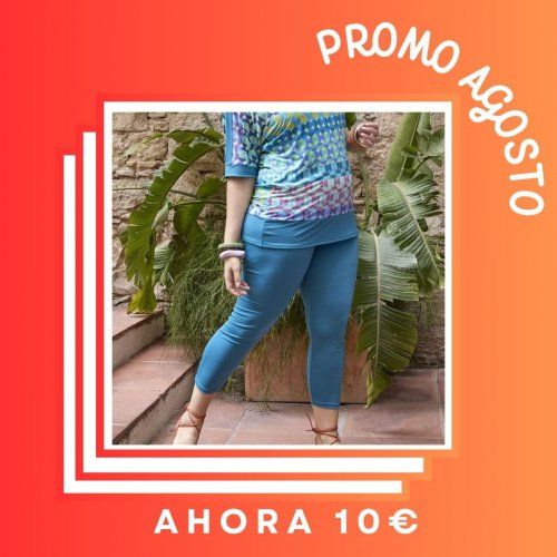 Pantalón tobillero punto turquesa de SPG Woman