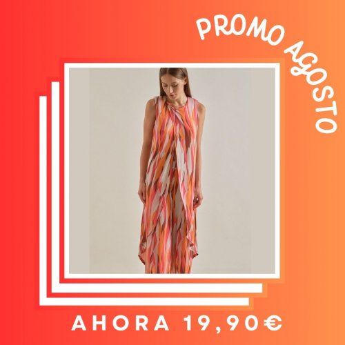 Camiseta túnica rayas deformes de WNT Collection