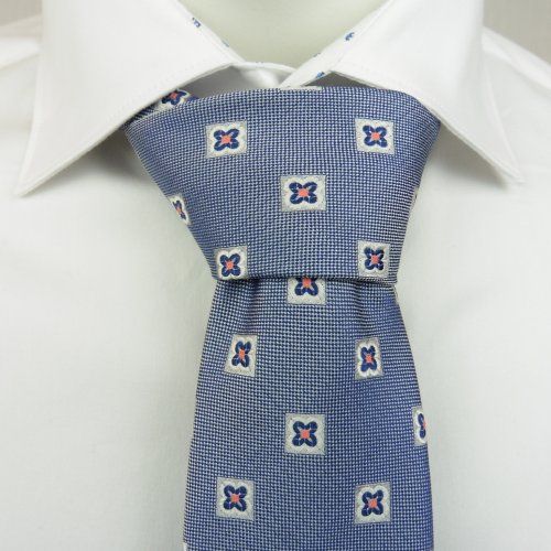 Corbata flor blanco marino naranja de Boccola