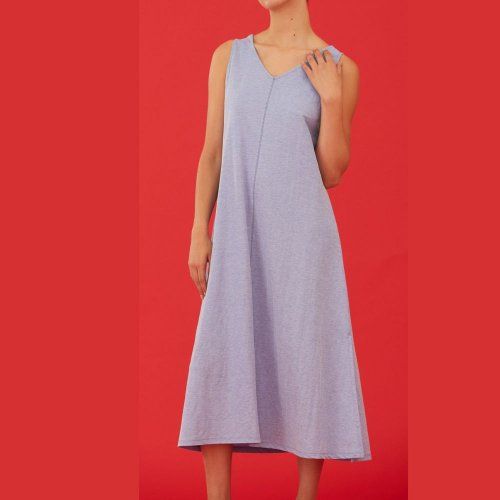 Vestido largo azul tejano de WNT Collection