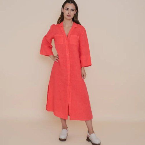 Vestido de lino naranja de WNT Collection