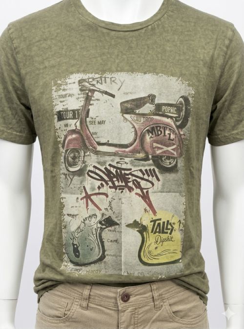 Camiseta verde moto de Helios Collection