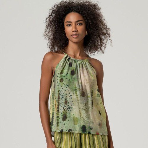 Blusa estampado acuarela verde de Surkana