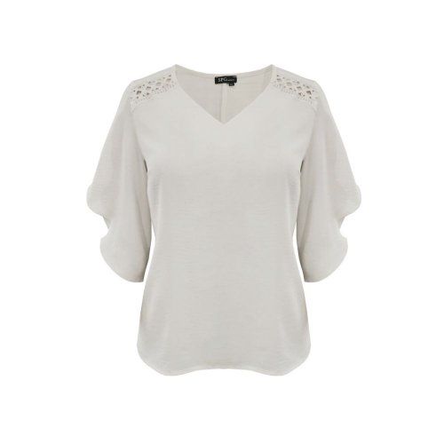 Blusa blanca ganchillo de SPG Woman