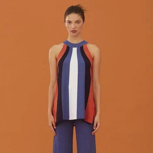 Top de punto de rayas anchas de WNT Collection