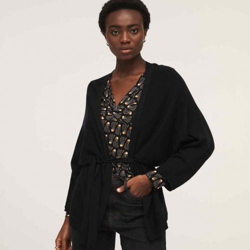 Chaqueta tricot oversize negra de Surkana
