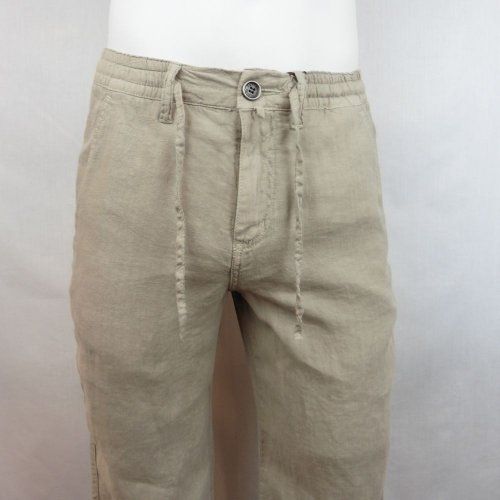 Pantalón lino goma arena de Tayron's