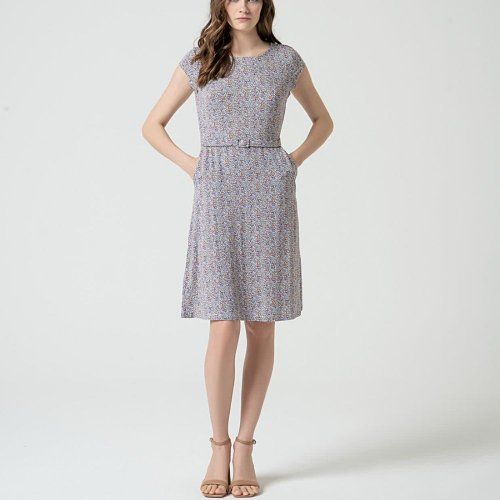 Vestido manga caída rayotes de Surkana