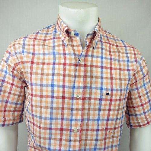 Camisa m/c cuadros salmón de VNTO