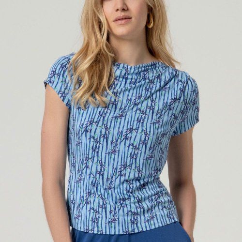 Camiseta estampado bambú azul de Surkana