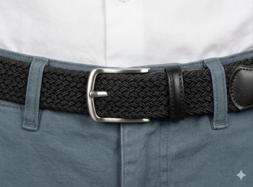 Cinturón elástico negro de Pierre Cardin