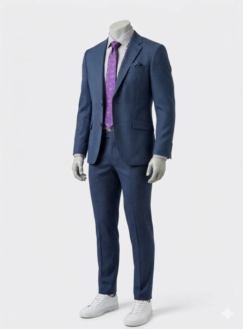 Traje azul tinta mini puntos de Alexander & Co.