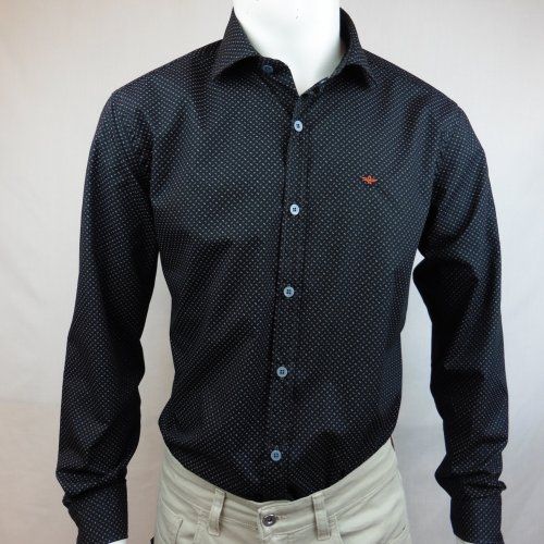 Camisa negra mini dibujo gris de Corsare