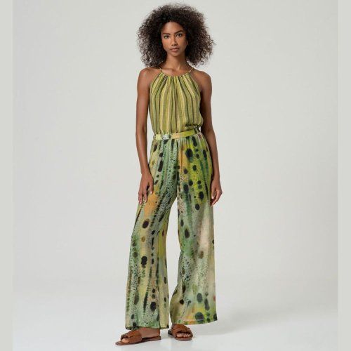 Pantalón estampado acuarela verde de Surkana