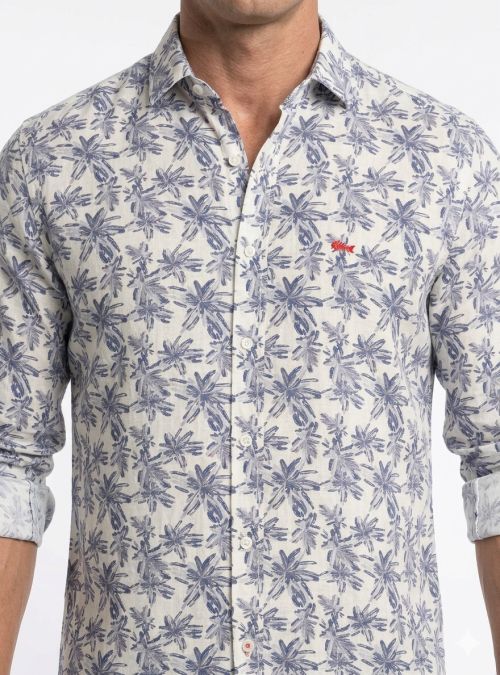 Camisa flores azules  de Dark & Fish