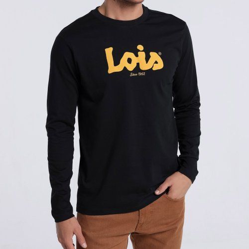 Camiseta negra letras amarillas de Lois