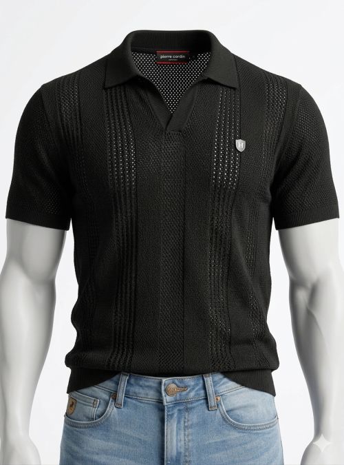 Polo negro de punto de Dark & Fish