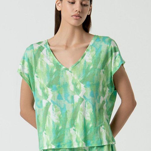Camiseta estampado pinceladas verdes de Surkana