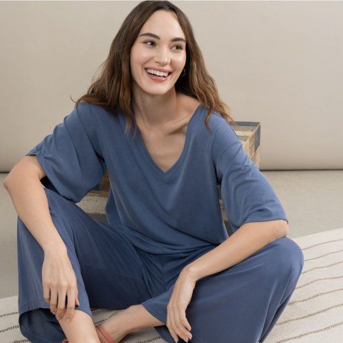 Camiseta modal azul de Surkana