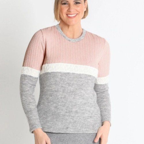 Jersey combinado gris y rosa de Lourdes Castillo