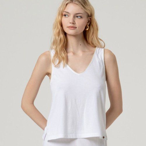 Camiseta algodón tirantes blanca de Surkana